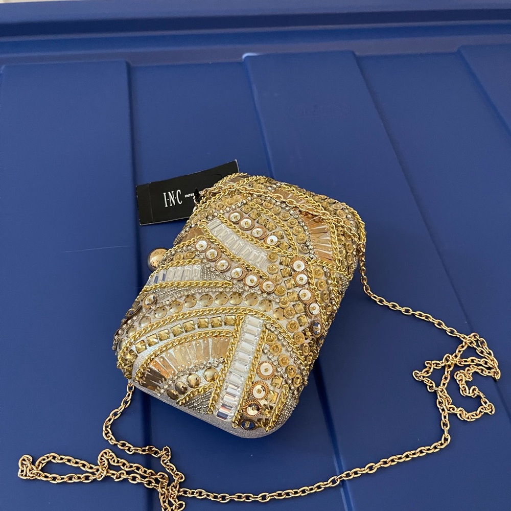 INC JOCELYN PARTY BAG GOLD